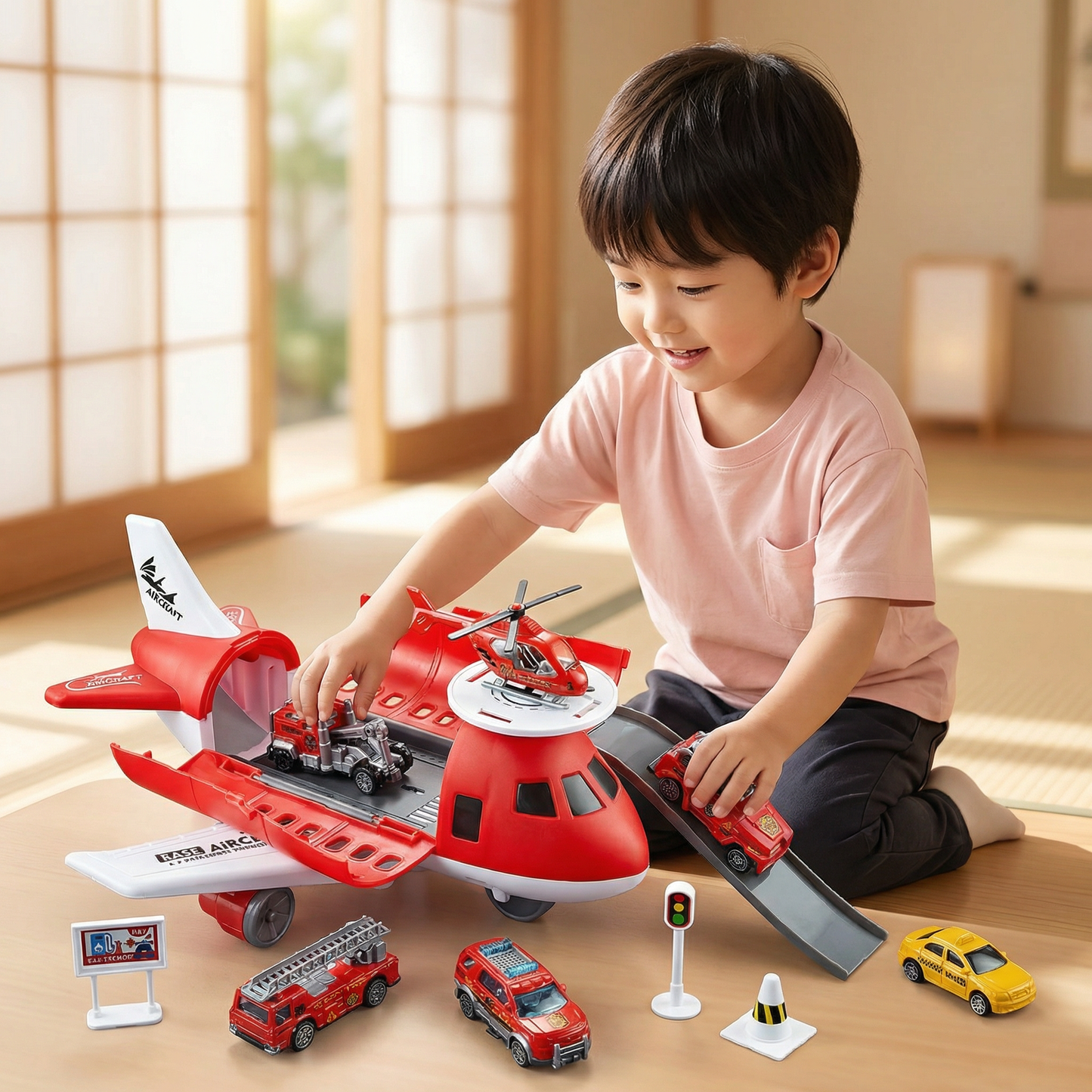 飛行機と乗り物プレイセット