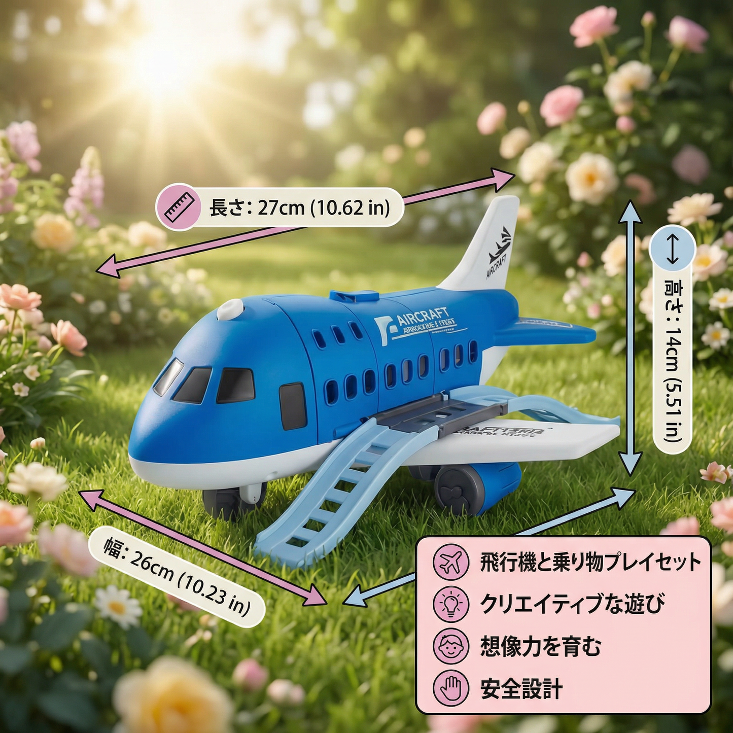 飛行機と乗り物プレイセット