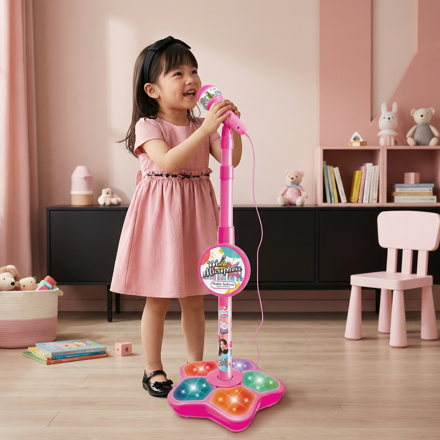 子ども用カラオケセット（マイク＆スタンド付き）– 音楽知育おもちゃ