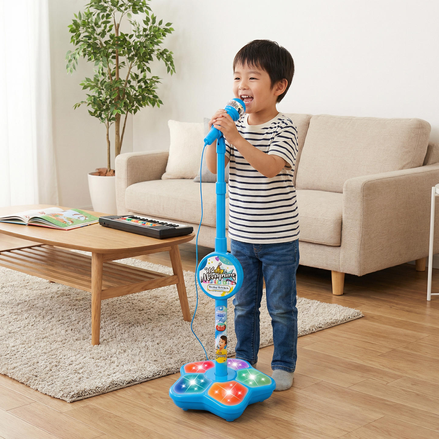 子ども用カラオケセット（マイク＆スタンド付き）– 音楽知育おもちゃ