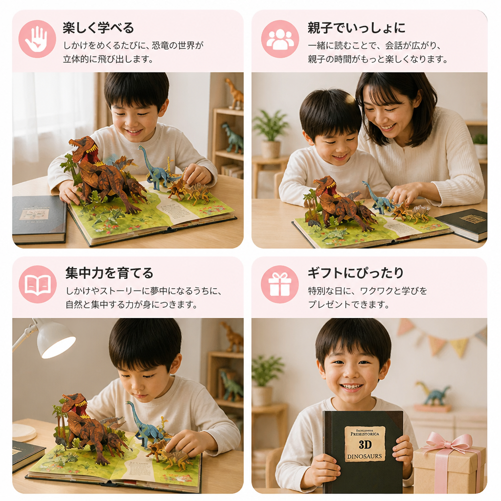インタラクティブ3D恐竜図鑑 飛び出す絵本 – Chibitomo