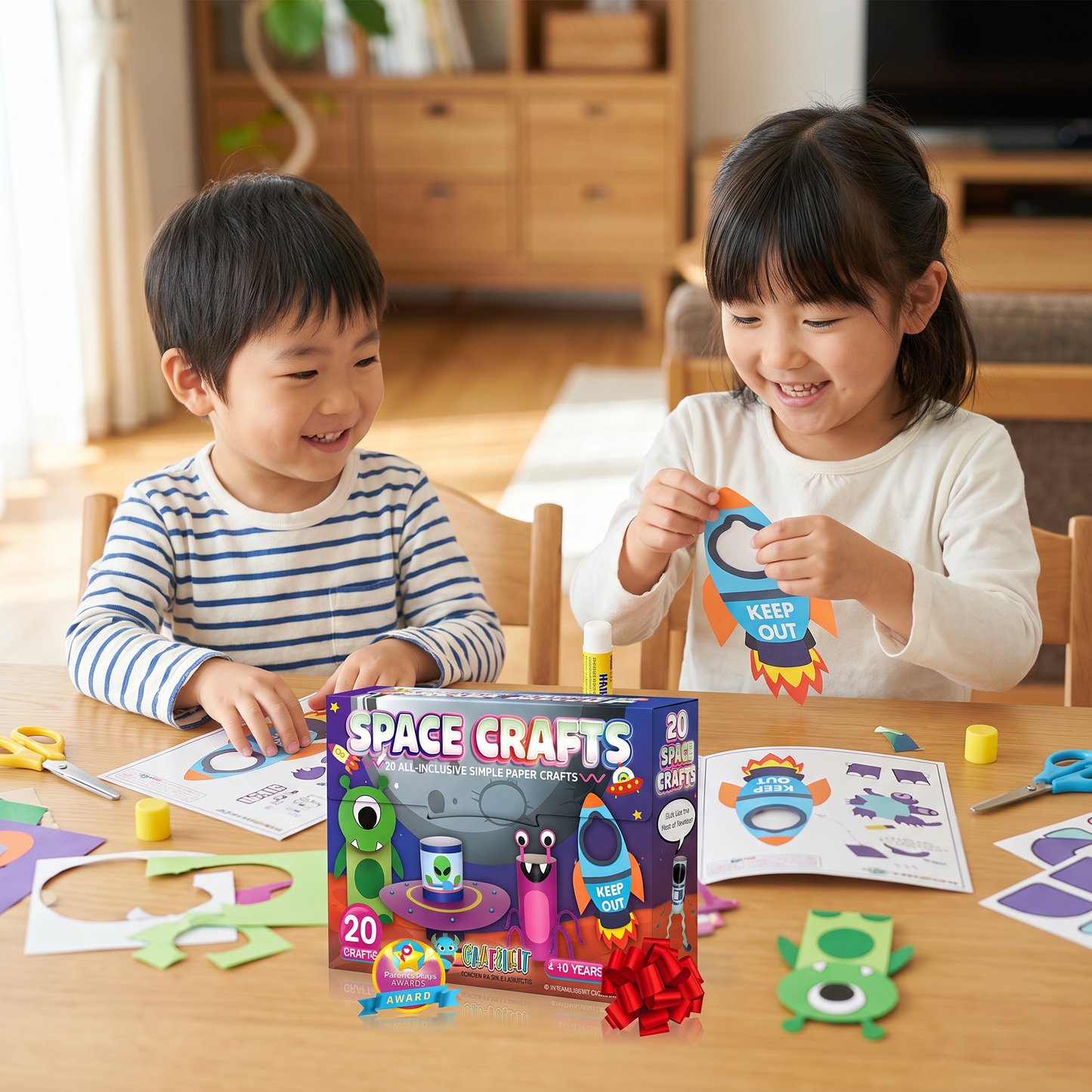 3～10歳向け 子ども工作ボックス｜DIYペーパークラフト20作品セット（のり・テープ・封筒付き）