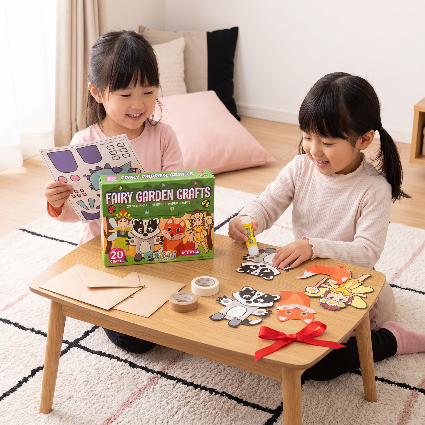 3～10歳向け 子ども工作ボックス｜DIYペーパークラフト20作品セット（のり・テープ・封筒付き）