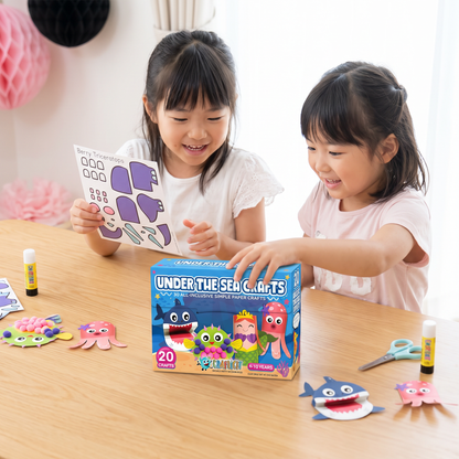 3～10歳向け 子ども工作ボックス｜DIYペーパークラフト20作品セット（のり・テープ・封筒付き）