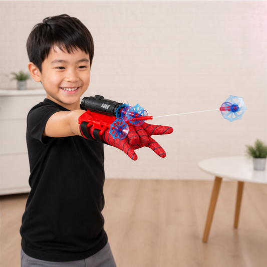 スーパーヒーロー・ウェブランチャーグローブセット – 手首用ひも式シューター＆吸盤ダーツ