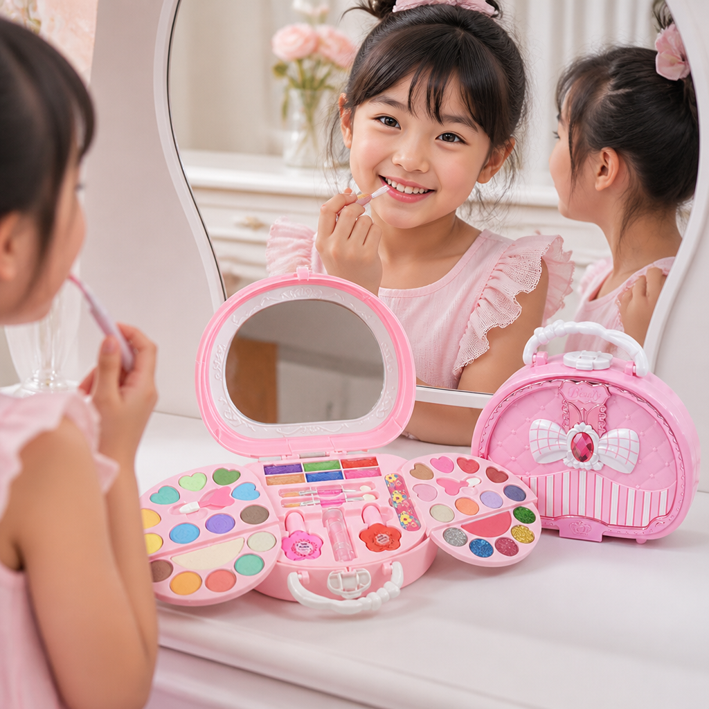 子ども用洗えるプリンセスメイクセット ネイルポリッシュ＆収納ボックス付き