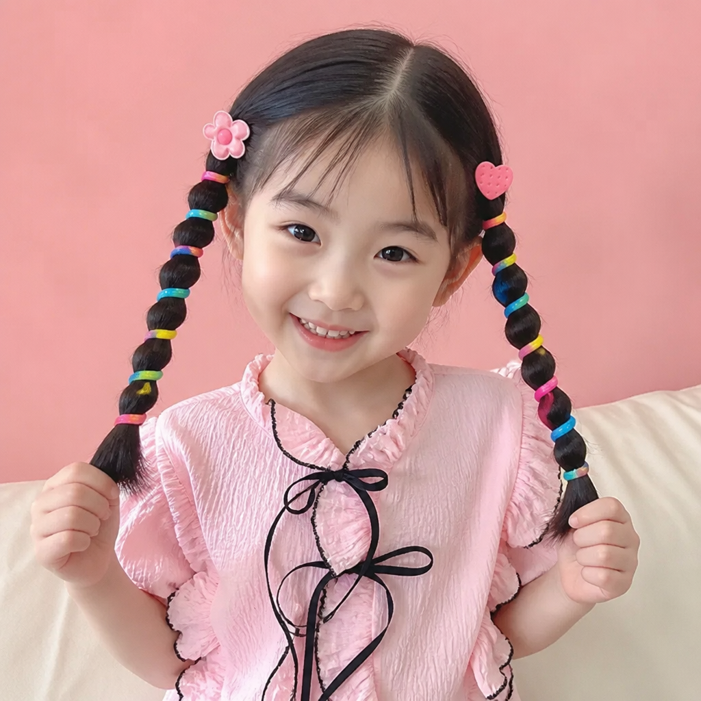 子供用かわいいスパイラルヘアゴムセット