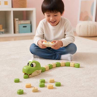 インタラクティブ成長型RC STEMヘビ玩具 – ブロックを食べてどんどん長くなる