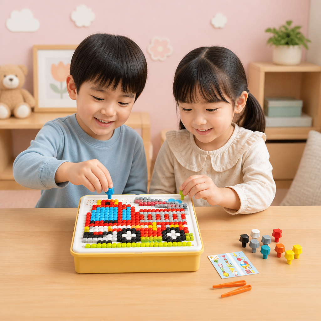モンテッソーリ学習用ペグモザイクボード