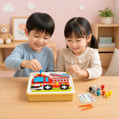 モンテッソーリ学習用ペグモザイクボード