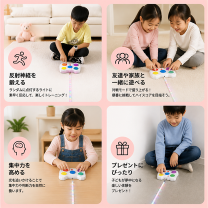 ライトディフェンスチャレンジ – LED搭載インタラクティブ反射神経ゲーム