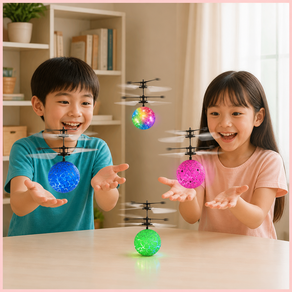 ハンドコントロール式 LED フライングボール ドローン（子ども用）
