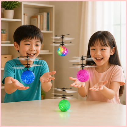 ハンドコントロール式 LED フライングボール ドローン（子ども用）