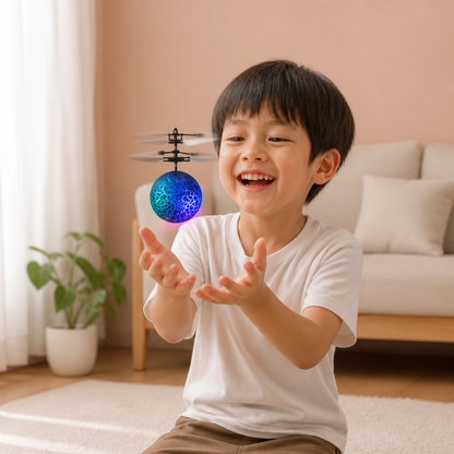 ハンドコントロール式 LED フライングボール ドローン（子ども用）
