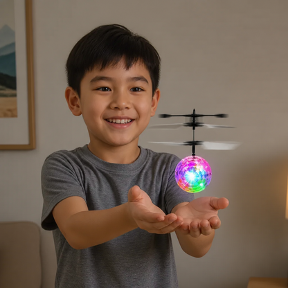 ハンドコントロール式 LED フライングボール ドローン（子ども用）