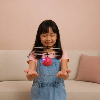 ハンドコントロール式 LED フライングボール ドローン（子ども用）