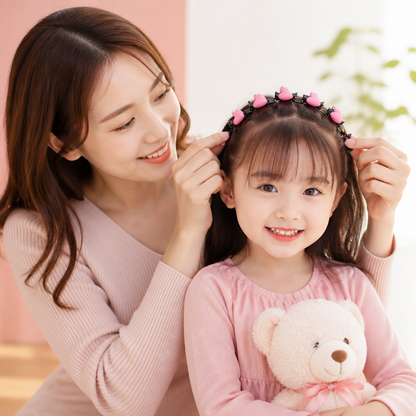 花・いちご・虹のチャーム付き キュートな女の子用ヘアクリップ＆ヘアバンド