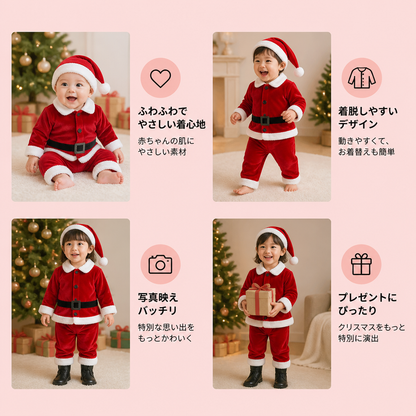 ベビー＆トドラー用サンタクロースコスチュームセット