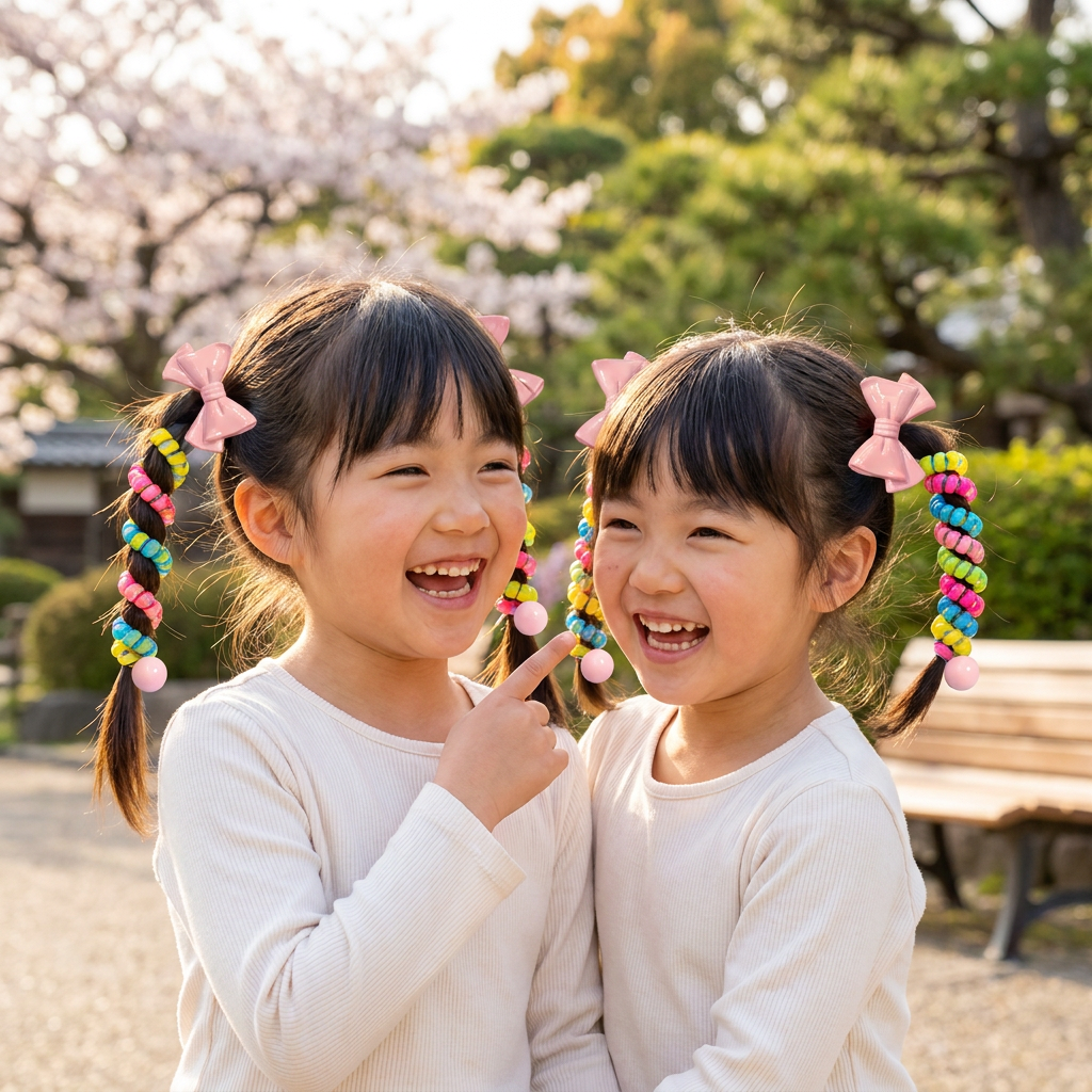 子供用かわいいスパイラルヘアゴムセット
