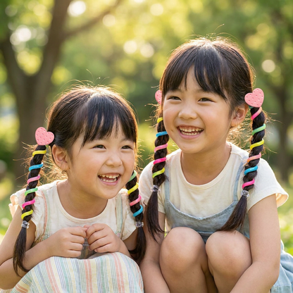 子供用かわいいスパイラルヘアゴムセット