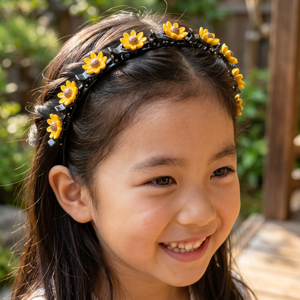 花・いちご・虹のチャーム付き キュートな女の子用ヘアクリップ＆ヘアバンド