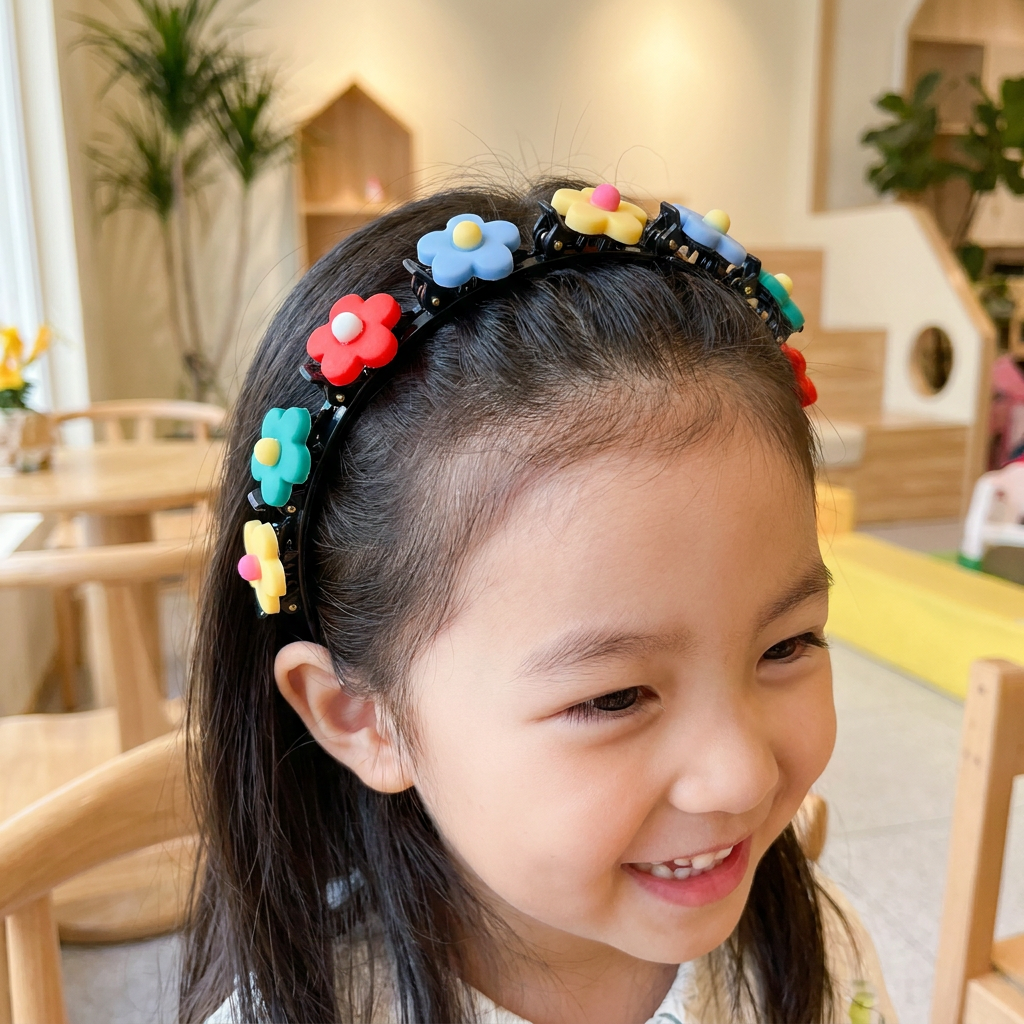 花・いちご・虹のチャーム付き キュートな女の子用ヘアクリップ＆ヘアバンド