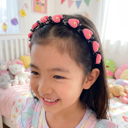 花・いちご・虹のチャーム付き キュートな女の子用ヘアクリップ＆ヘアバンド