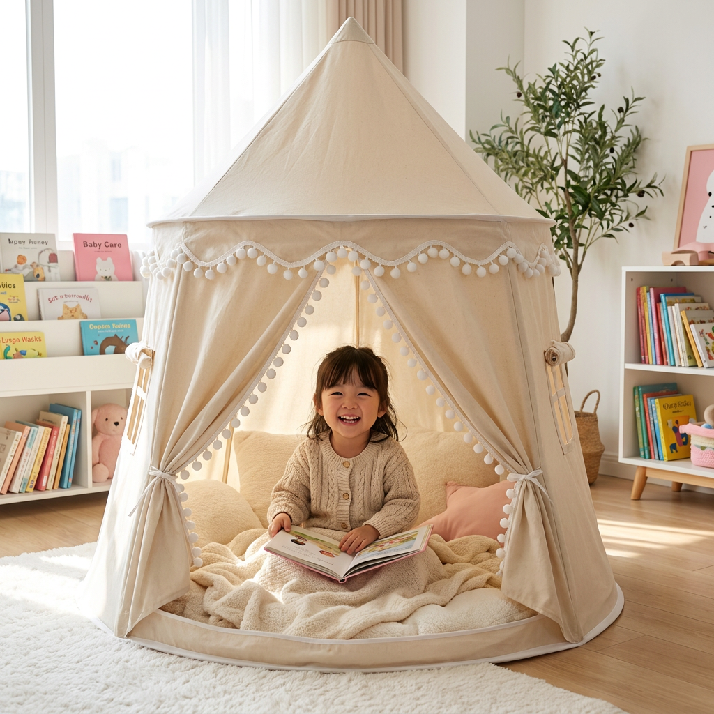 子ども用のかわいいプレイテント – 読書や遊びにぴったりの素敵な隠れ家