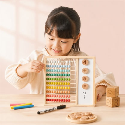 子ども向け磁気式木製そろばん – 数字と色で学べる知育玩具