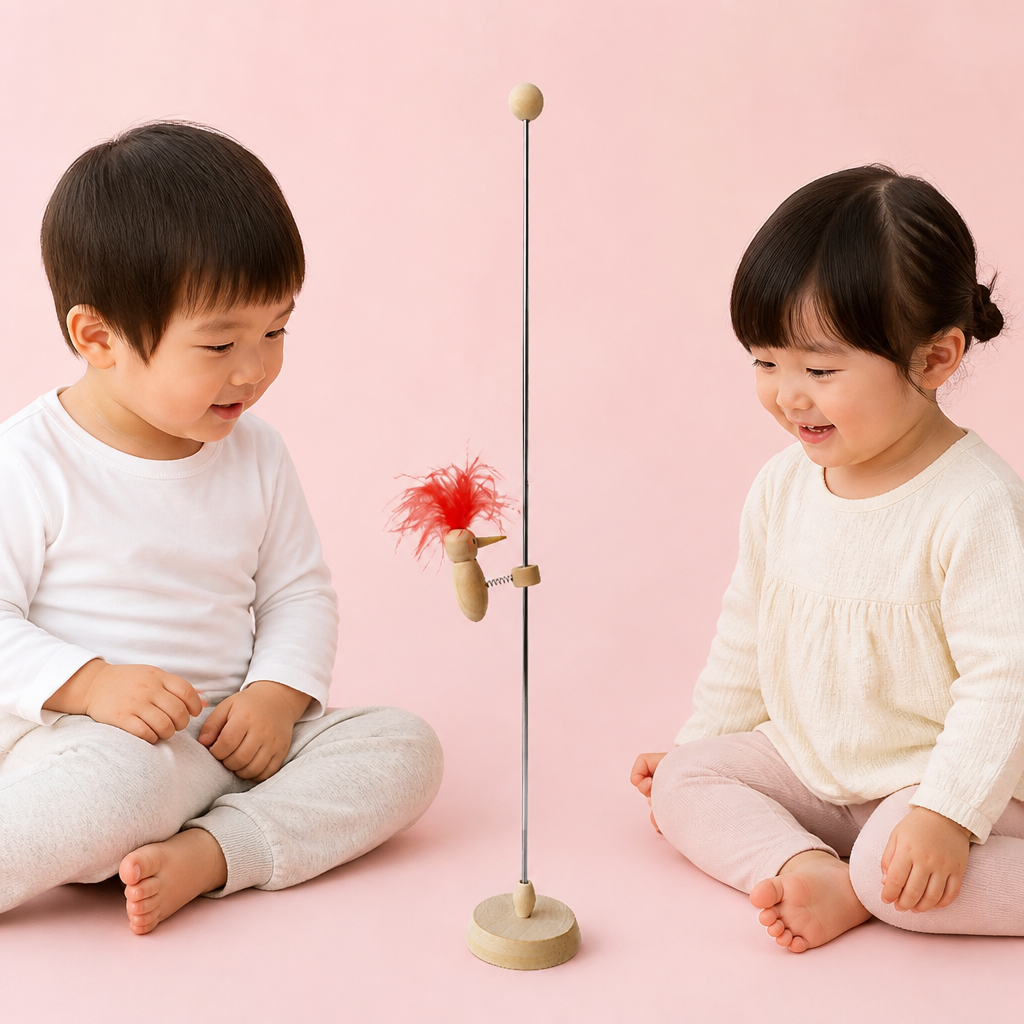 木製キツツキ知育玩具 子供用 学習トイ