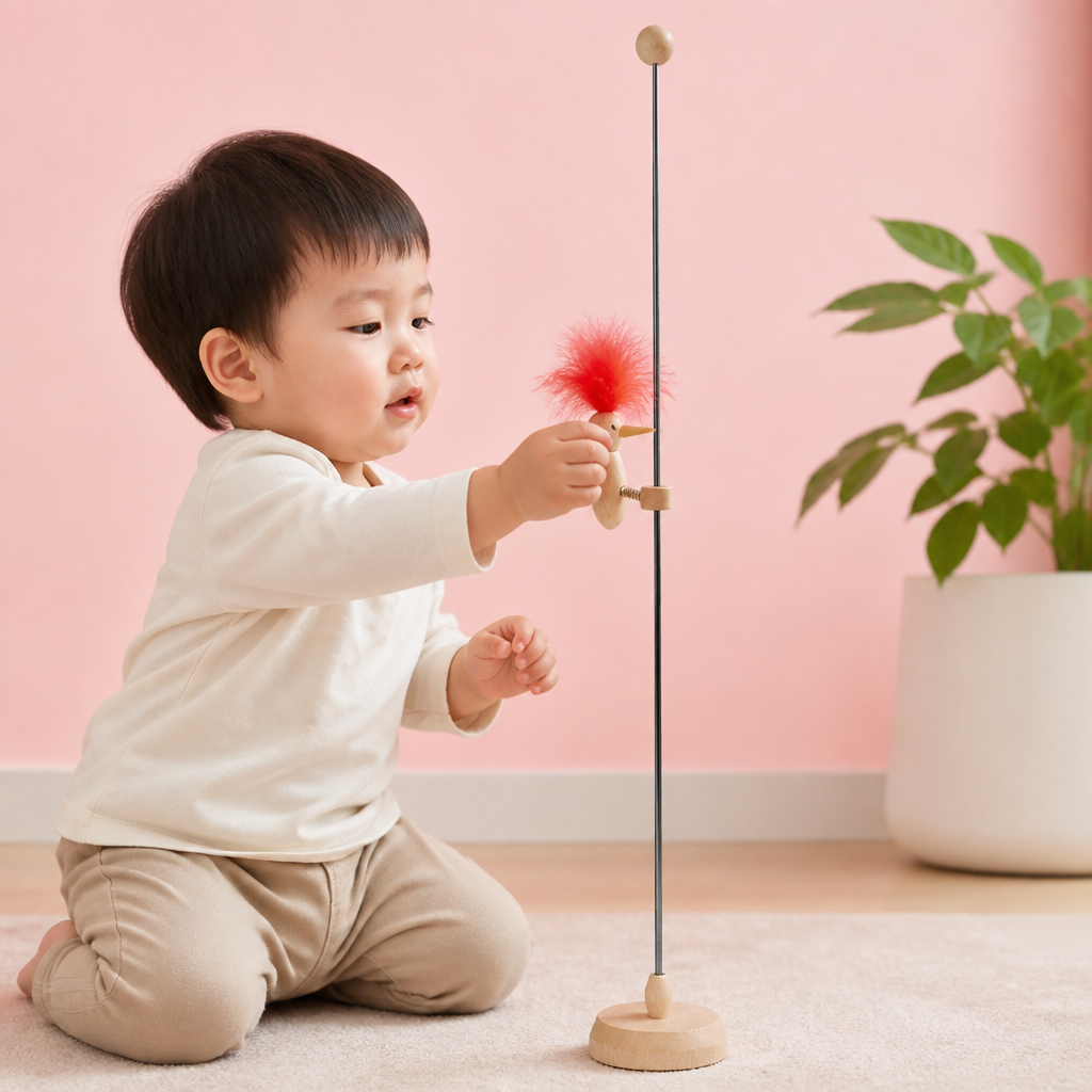 木製キツツキ知育玩具 子供用 学習トイ