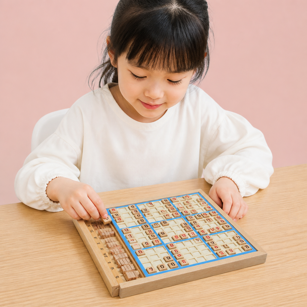 木製数独パズルボード – 知育ロジック＆算数ゲーム