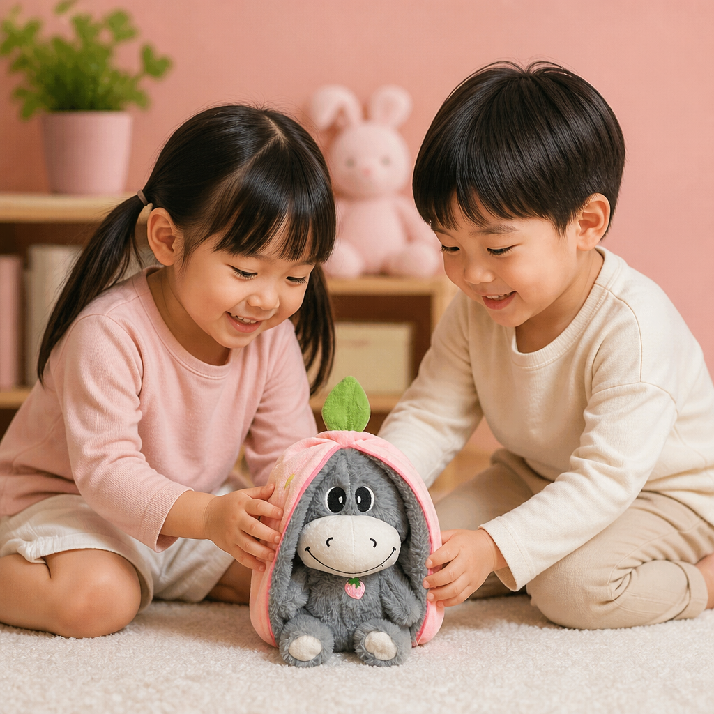 呼吸するロバのぬいぐるみ