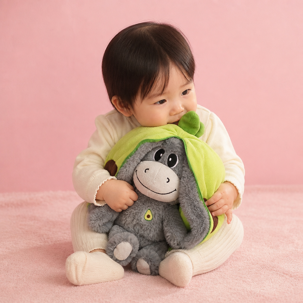 呼吸するロバのぬいぐるみ