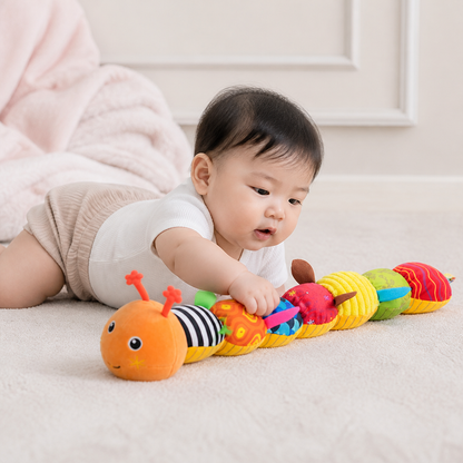 感覚を刺激するぬいぐるみラトル＆音楽付きキャタピラー