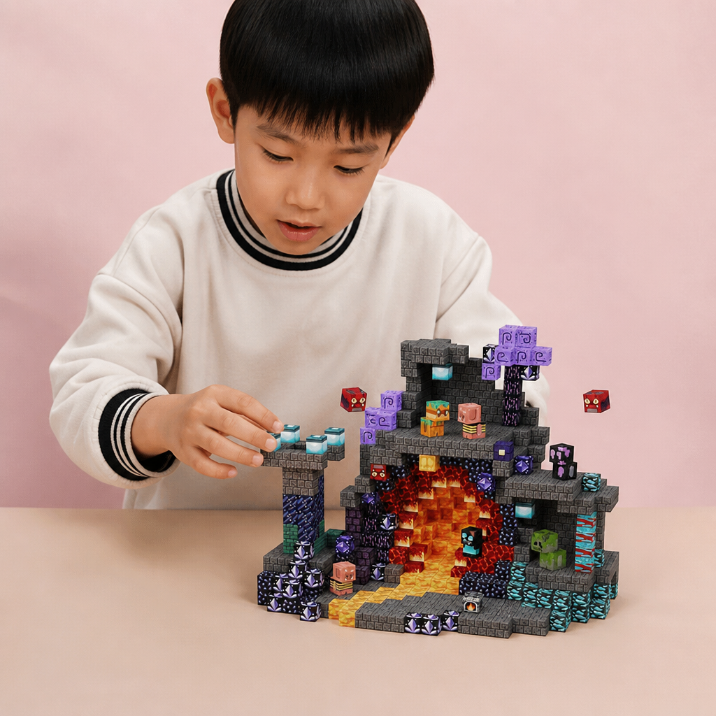 100ピース マグネット式ブロックセット – 子ども向けモンテッソーリSTEM知育組み立ておもちゃ