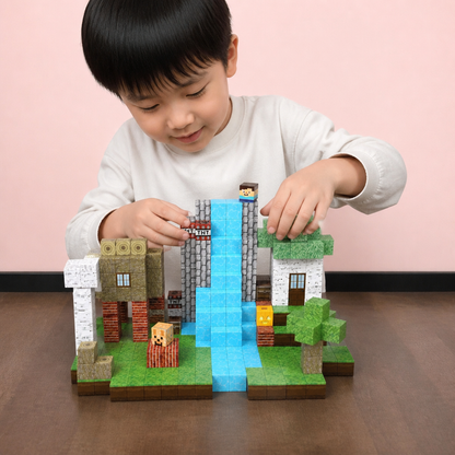 100ピース マグネット式ブロックセット – 子ども向けモンテッソーリSTEM知育組み立ておもちゃ
