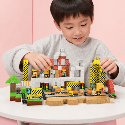 100ピース マグネット式ブロックセット – 子ども向けモンテッソーリSTEM知育組み立ておもちゃ