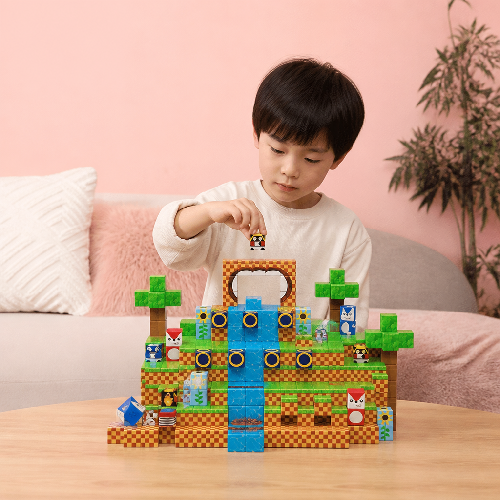 100ピース マグネット式ブロックセット – 子ども向けモンテッソーリSTEM知育組み立ておもちゃ