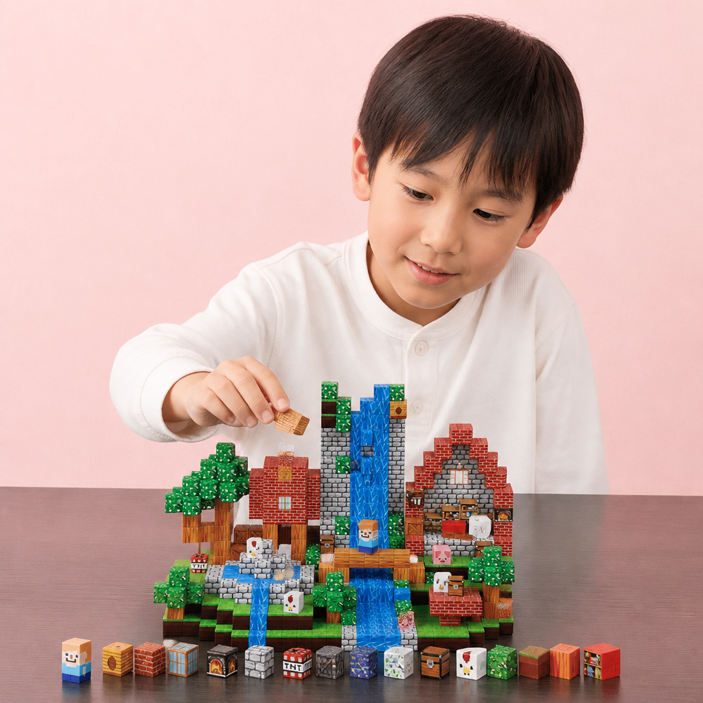 100ピース マグネット式ブロックセット – 子ども向けモンテッソーリSTEM知育組み立ておもちゃ