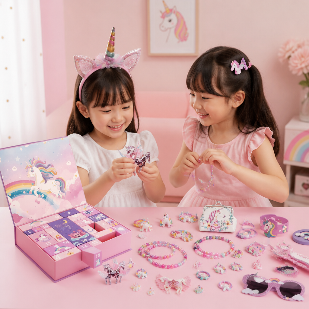 24日間のユニコーン アドベントカレンダー – ヘアアクセサリー、ステッカー＆サプライズギフト付き