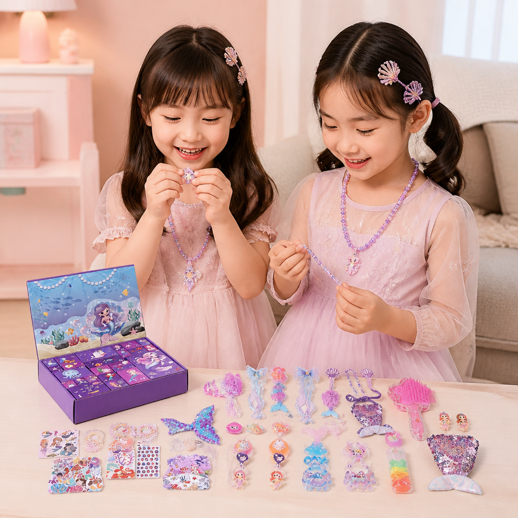 24日間の人魚アドベントカレンダー – ヘアアクセサリー、ステッカー＆サプライズギフト付き