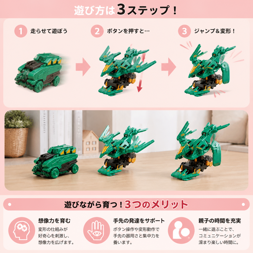 ジャンプ変形レーシングカーおもちゃ
