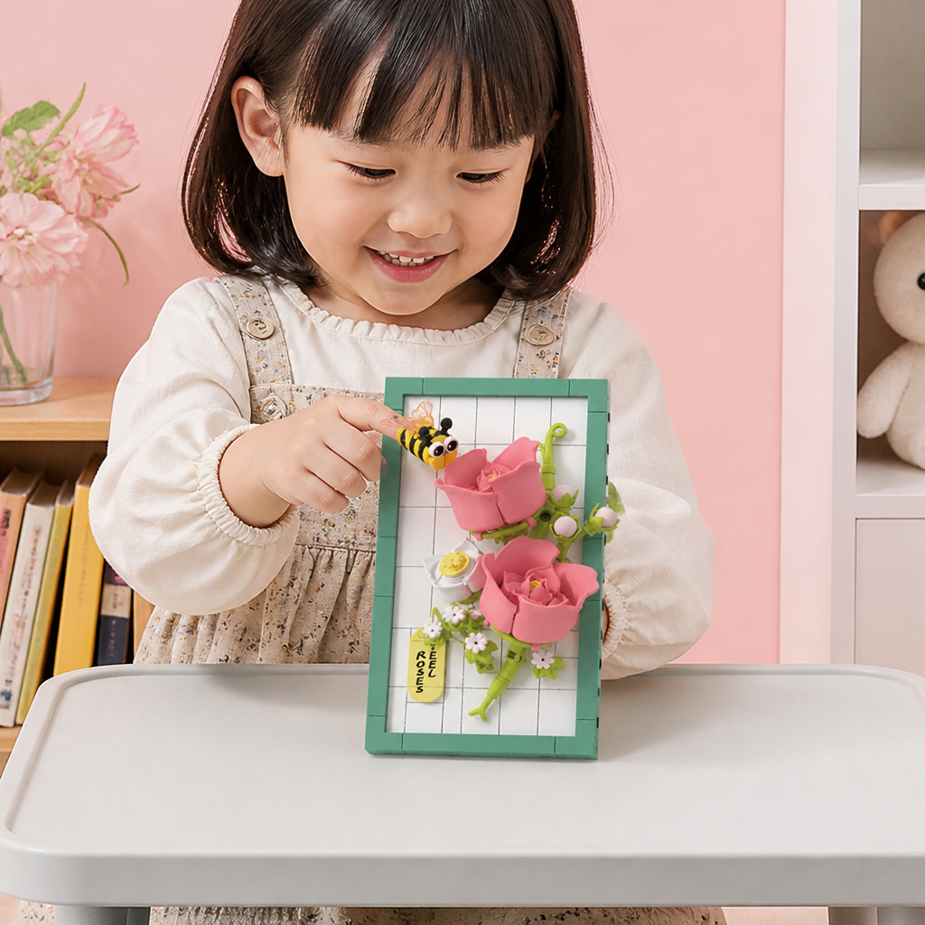 DIY 3D自然フレーム組み立てセット – 花と昆虫