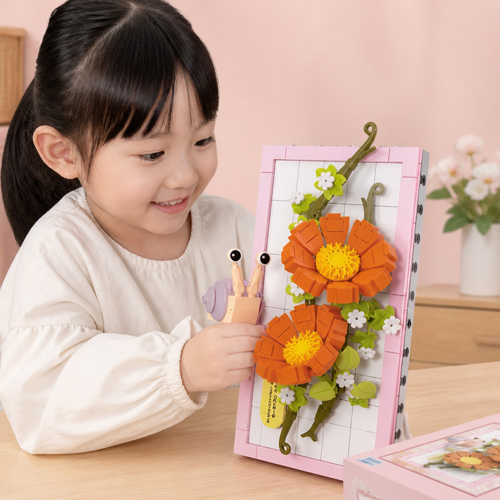 DIY 3D自然フレーム組み立てセット – 花と昆虫
