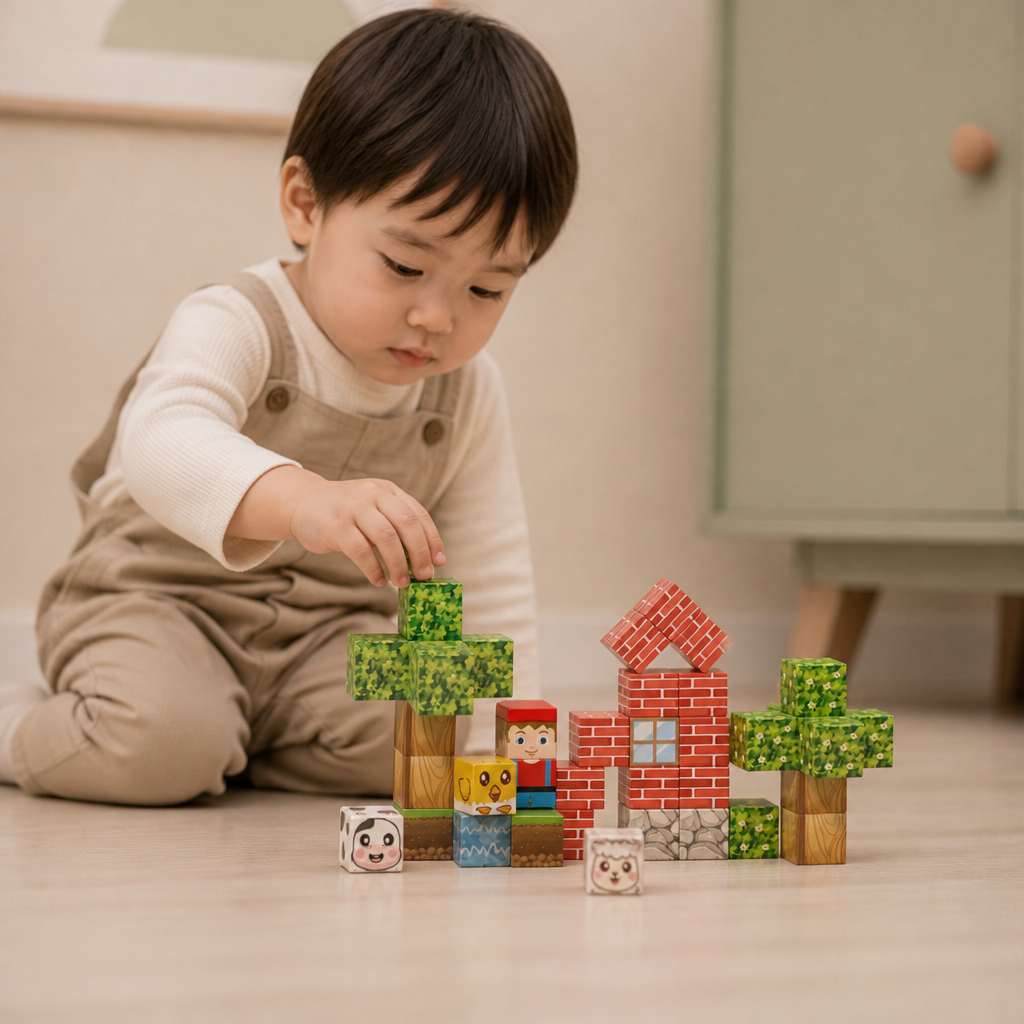 子ども向け磁石でくっつく積み木 40ピースセット – お出かけ先でも楽しめる！