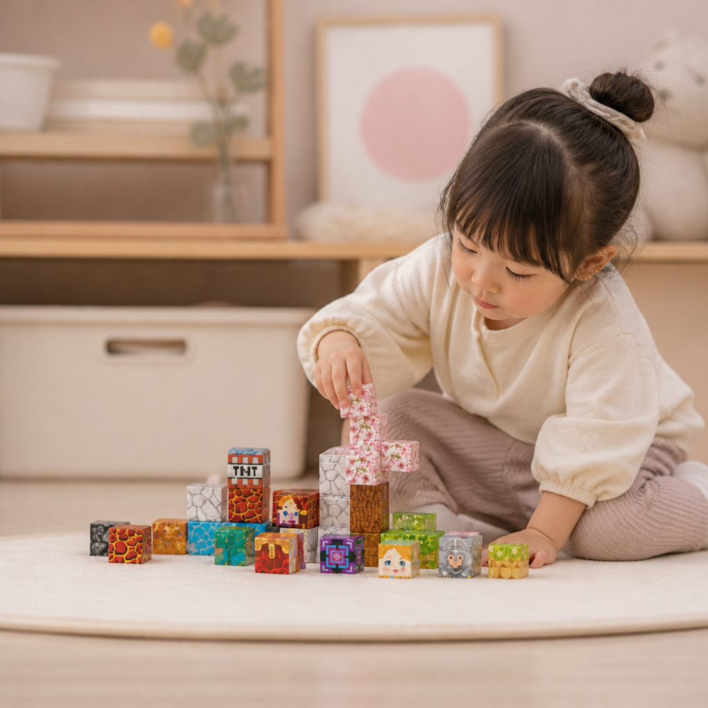 子ども向け磁石でくっつく積み木 40ピースセット – お出かけ先でも楽しめる！
