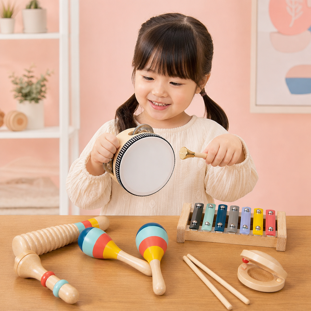 木製楽器セット – 子ども向けモンテッソーリ打楽器＆リズム学習おもちゃ