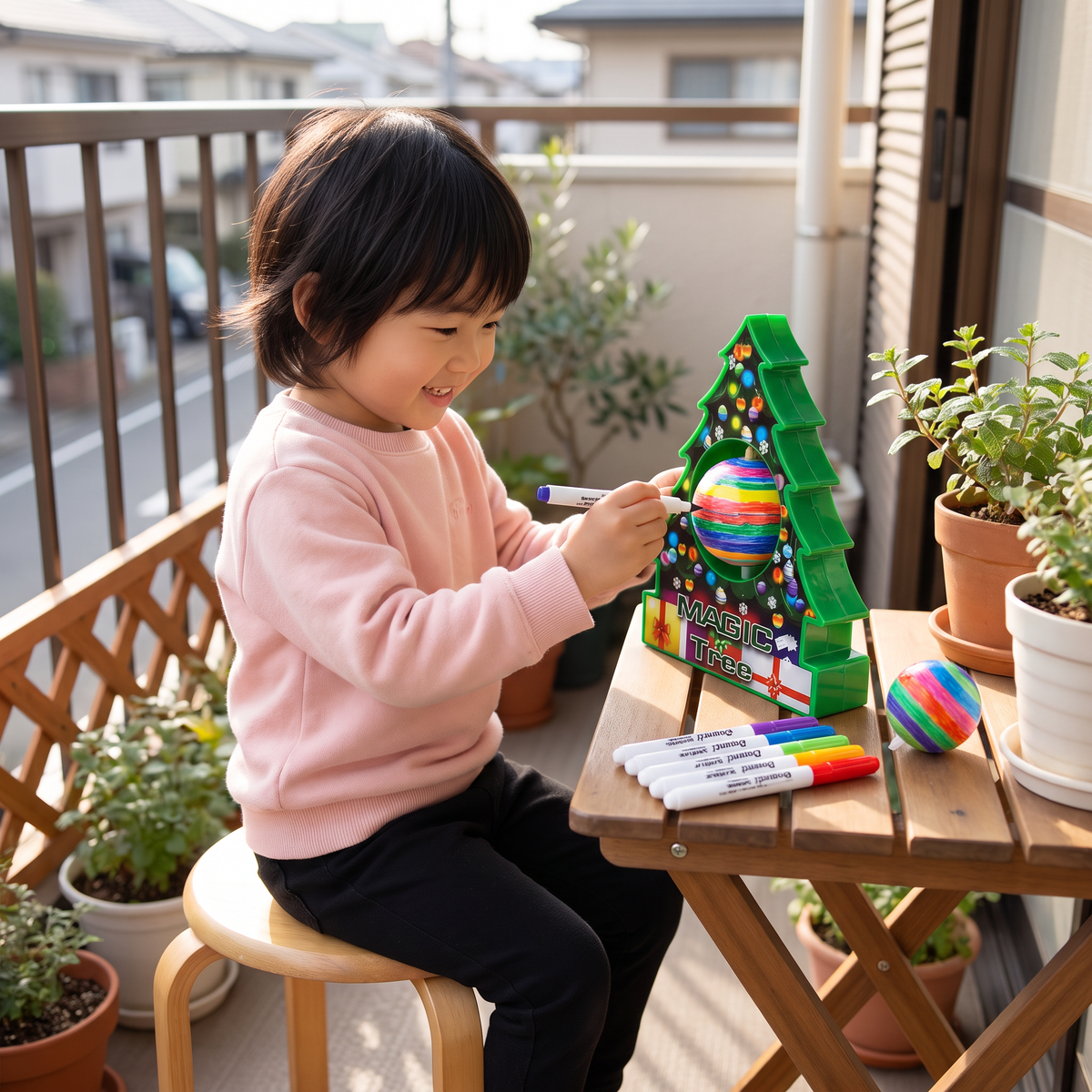 回転式オーナメントに色を塗るクリスマスDIY工作セット