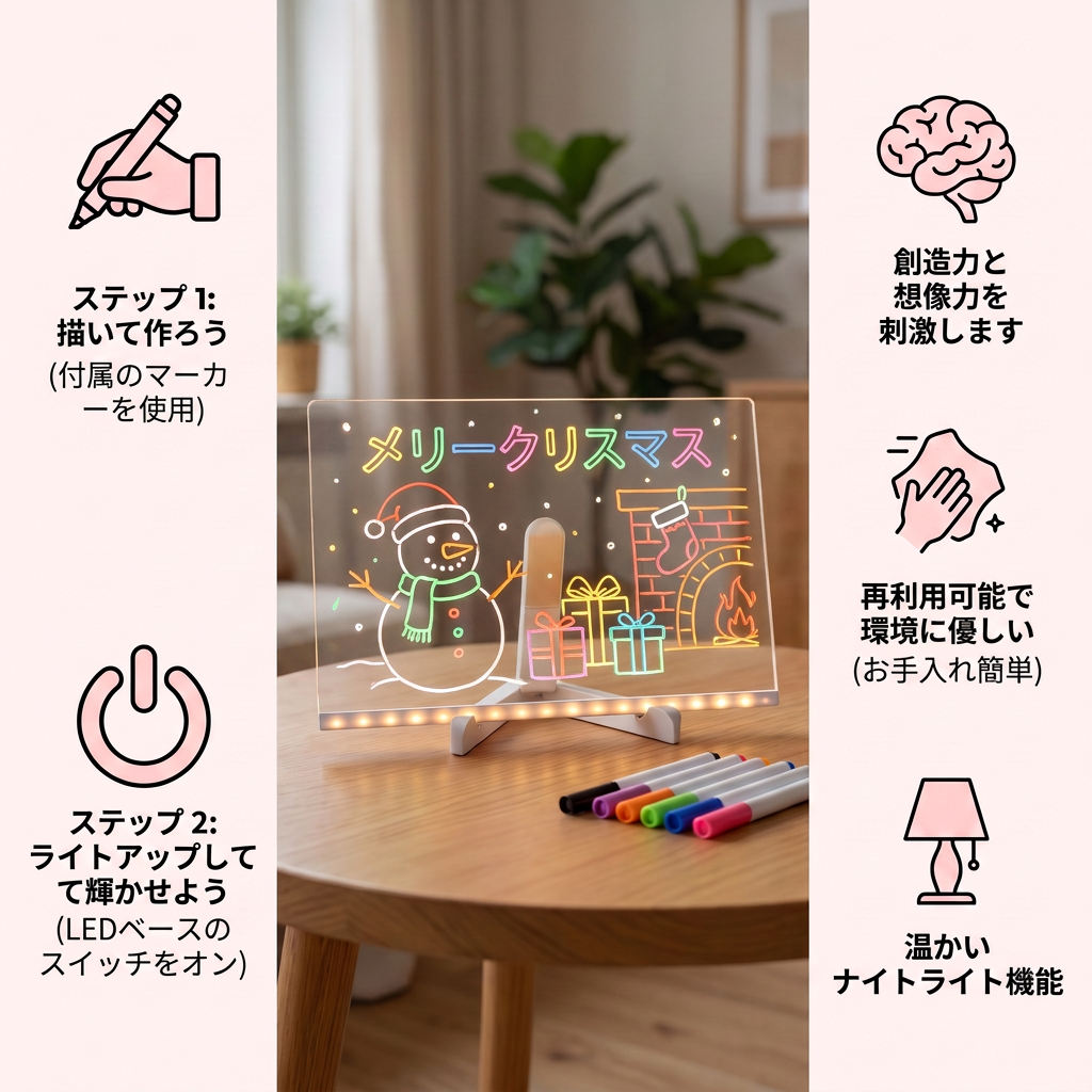 子ども用光るLEDお絵かきボード